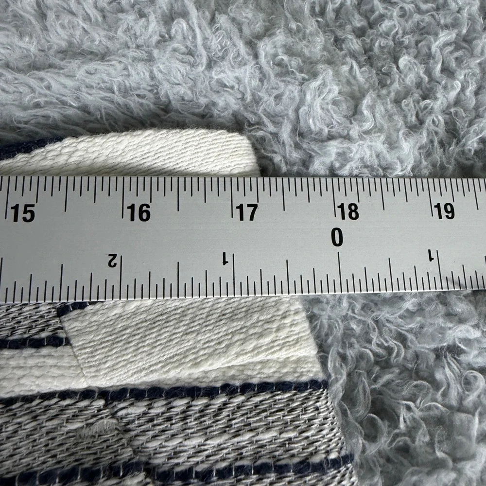 Ann Taylor LOFT Striped Mini Skirt Navy Grey Cream Textured Woven Size 12